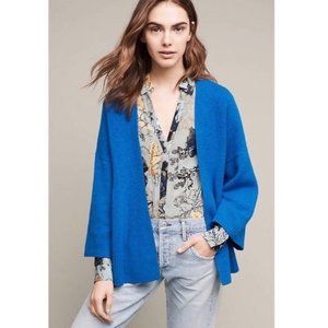 🍓Anthropologie Sleeping On Snow Textured Alcott Belted Kimono Cardigan S Blue